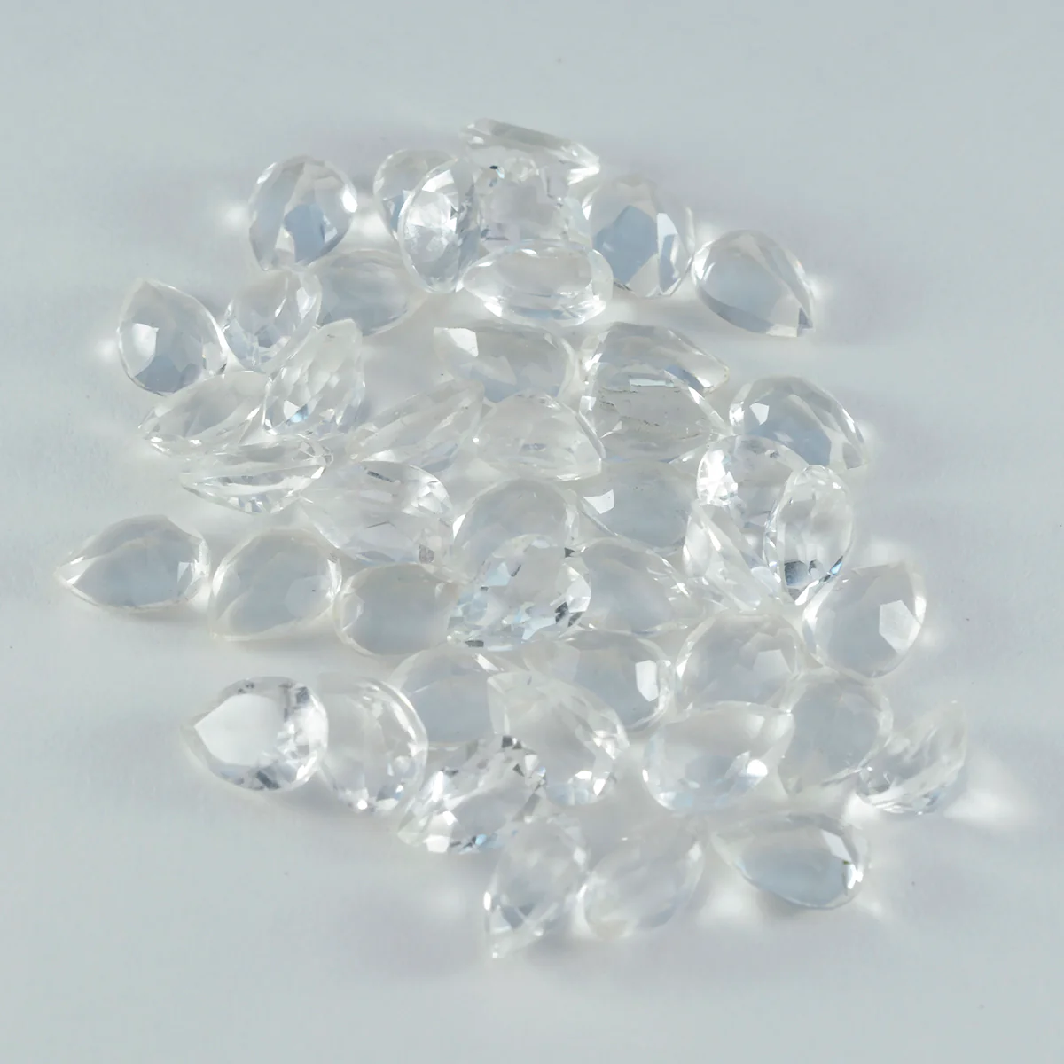 Crystal Quartz 1PC Small 6x8 MM Pear Faceted White High-Quality Semi Precious Loose Gemstones