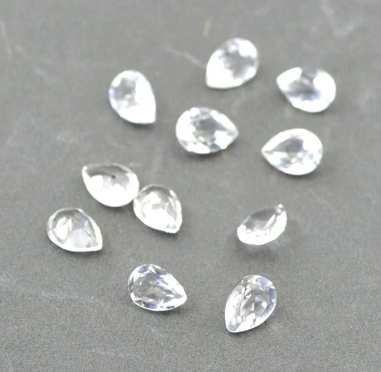 Crystal Quartz 1PC Small 6x8 MM Pear Faceted White High-Quality Semi Precious Loose Gemstones - Image 3