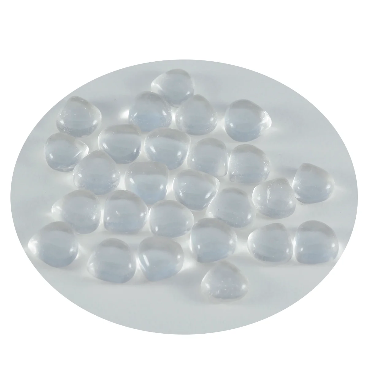 Crystal Quartz 1PC Small 7x7 MM Heart Cabochon White Sparkling semi Precious Loose Gemstone - Image 3