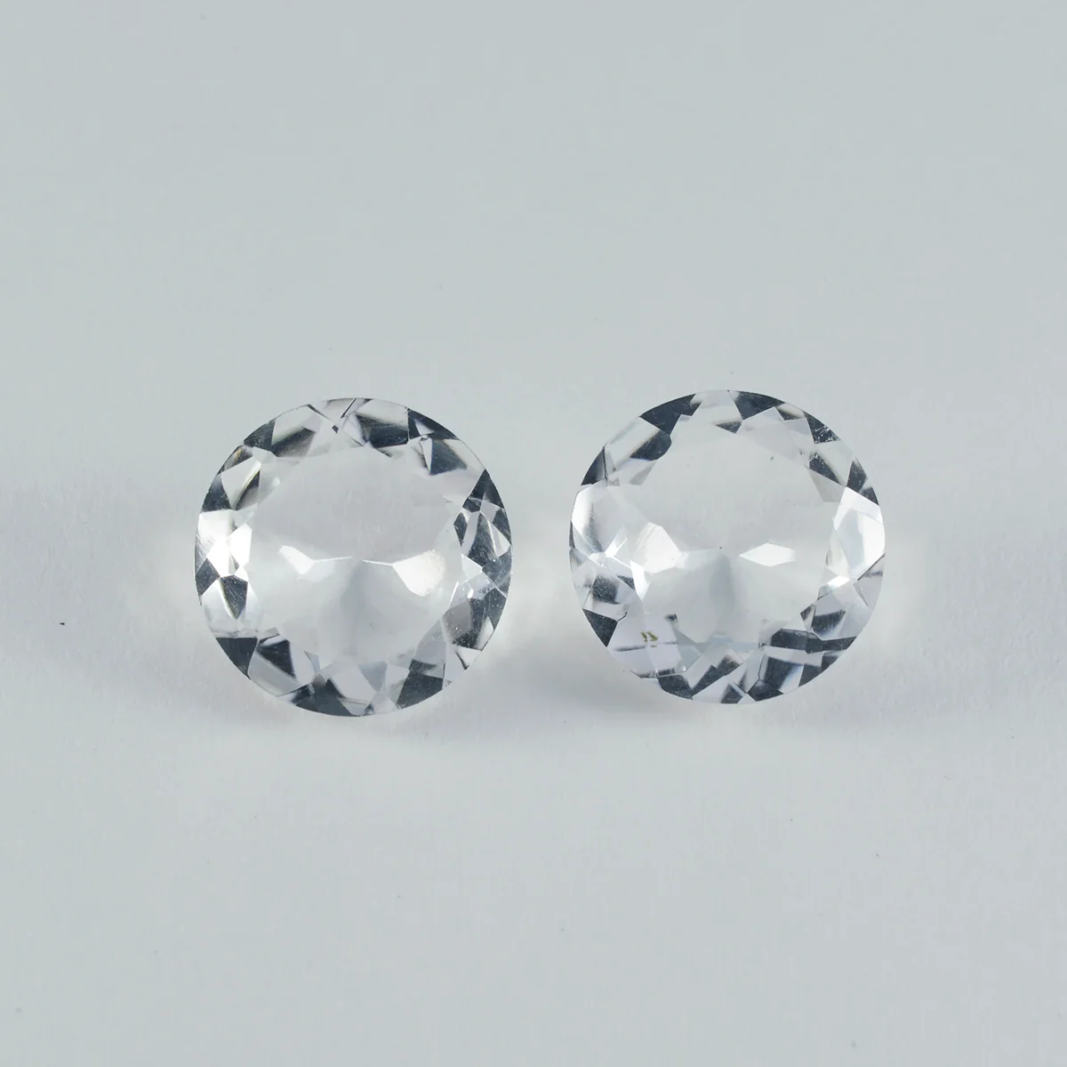 Crystal Quartz 1PC Small 8x8 MM Round Faceted White Luster Semi Precious Loose Gems - Image 2
