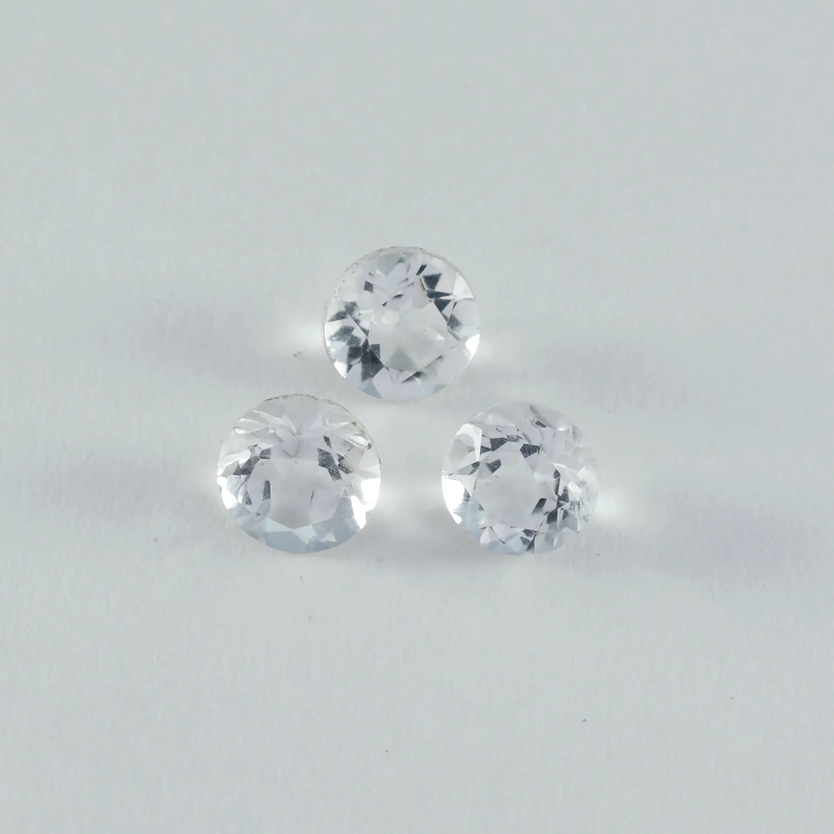 Crystal Quartz 1PC Small 8x8 MM Round Faceted White Luster Semi Precious Loose Gems - Image 4
