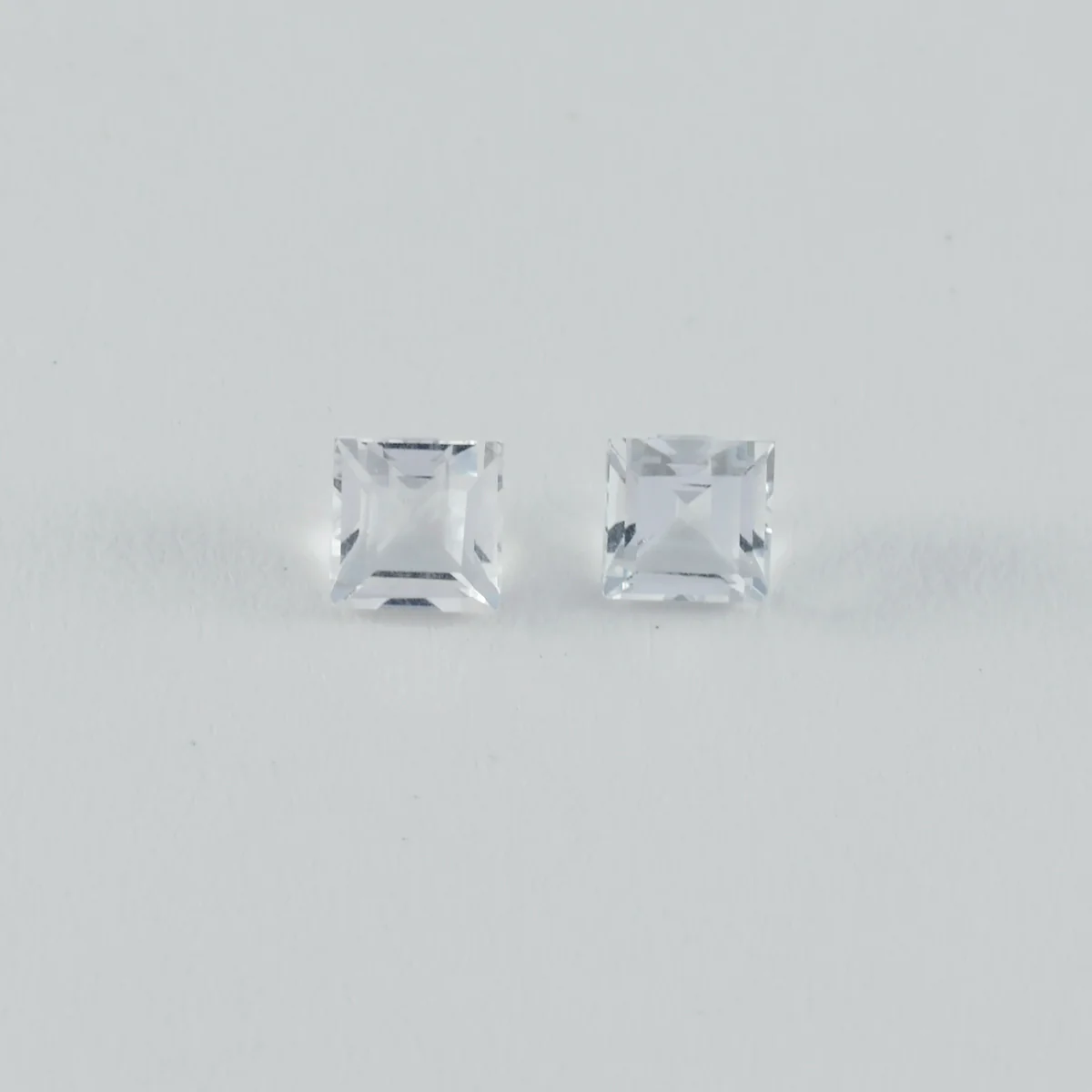 Crystal Quartz 1PC Small 8x8 MM Square Faceted White Luster Semi Precious Loose Gems