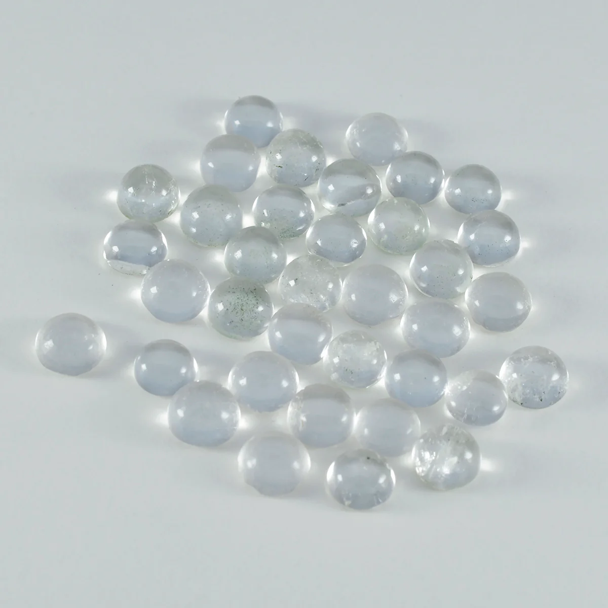 Crystal Quartz 1PC Tiny 6x6 MM Round Cabochon White Splendid semi Precious Loose Gemstone - Image 2