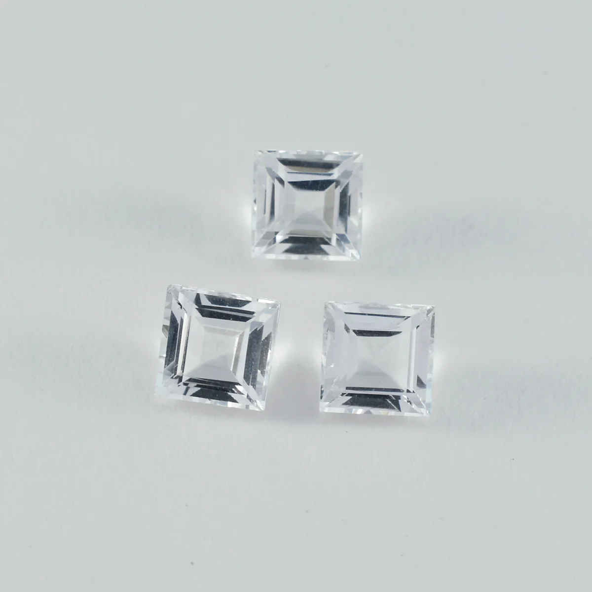Crystal Quartz 1PC Tiny 6x6 MM Square Faceted White Polished Semi Precious Loose Gemstones - Image 2