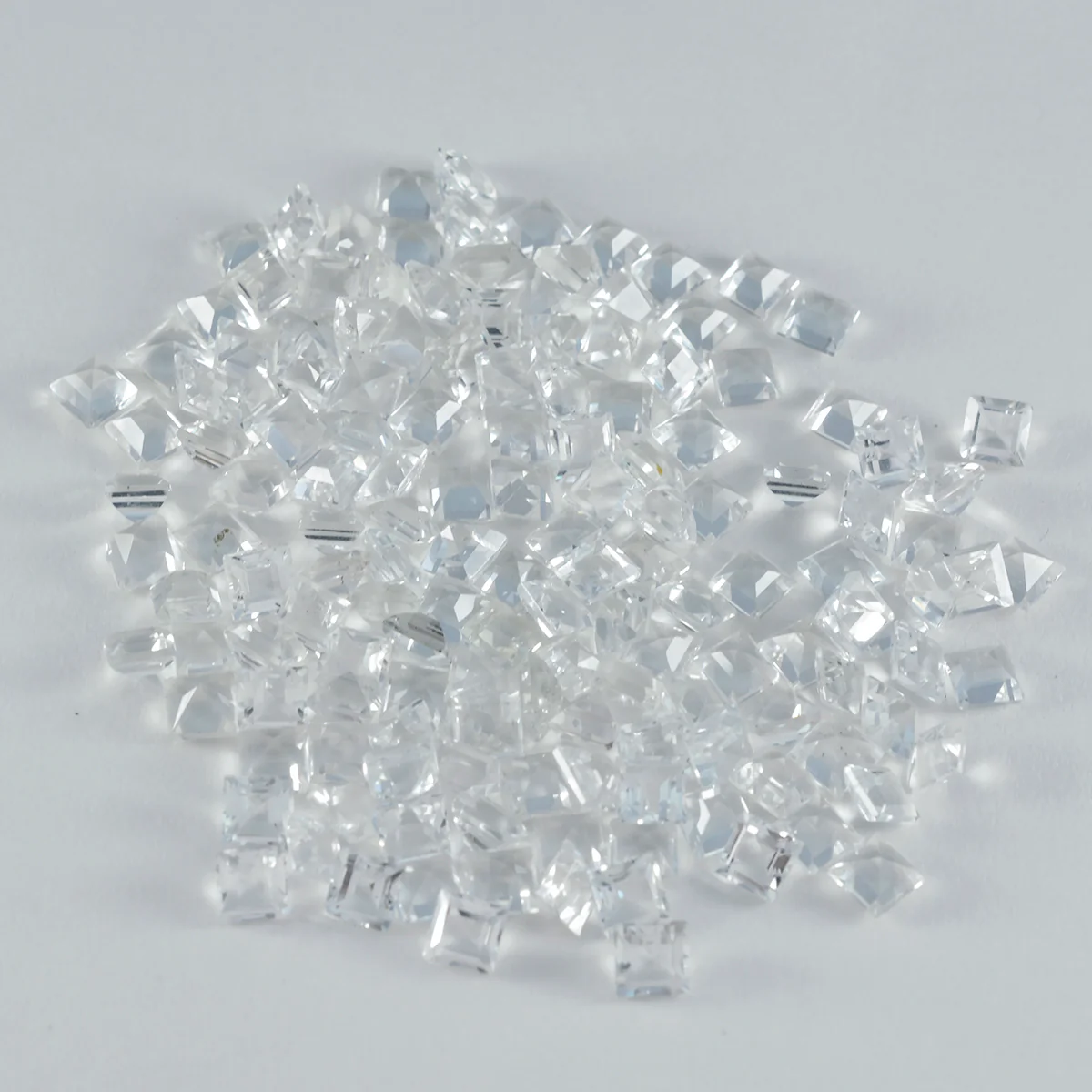 Crystal Quartz 1PC Tiny 6x6 MM Square Faceted White Polished Semi Precious Loose Gemstones - Image 4