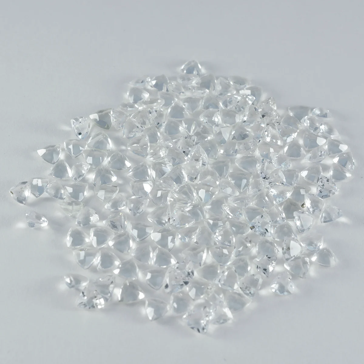 Crystal Quartz 1PC Tiny 6x6 MM Triangle Faceted White Polished Semi Precious Loose Gemstones - Image 3