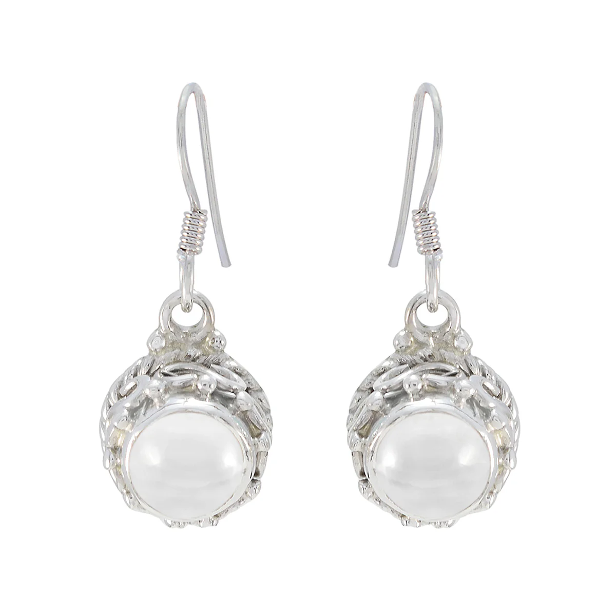 Crystal Quartz French Chen multiple Dangle White Sterling Silver Earring