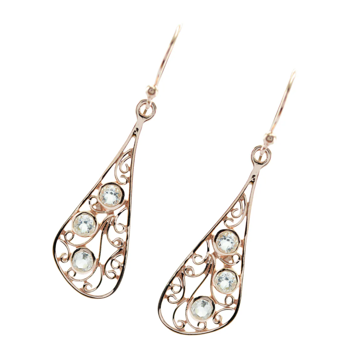 Crystal Quartz French Clara multiple Dangle White 92.5 Silver Earring - Image 2