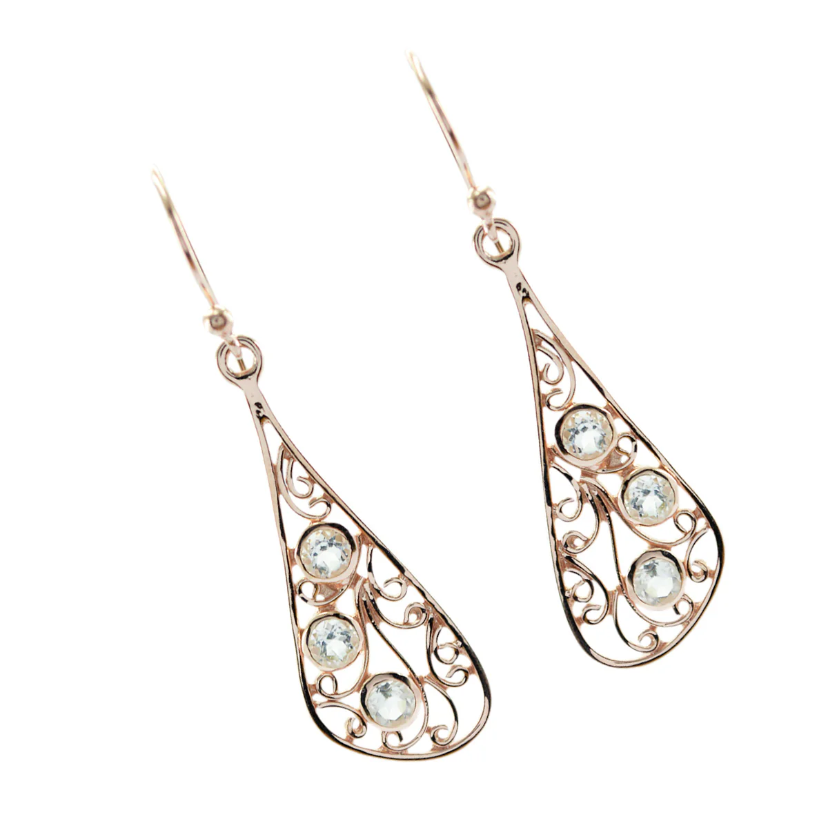 Crystal Quartz French Clara multiple Dangle White 92.5 Silver Earring - Image 3