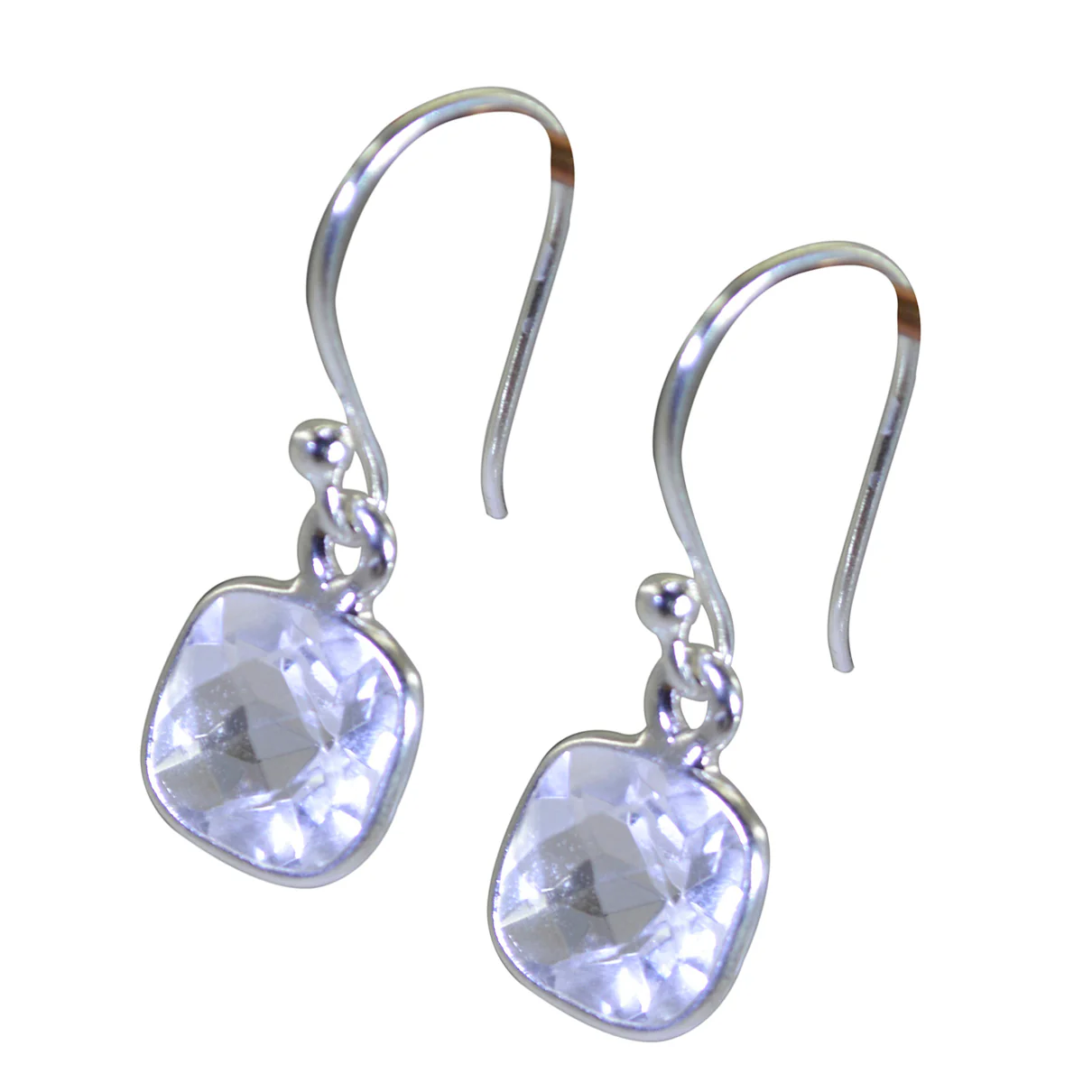 Crystal Quartz Moroccan Hana multiple Dangle White Silver Earring - Image 2