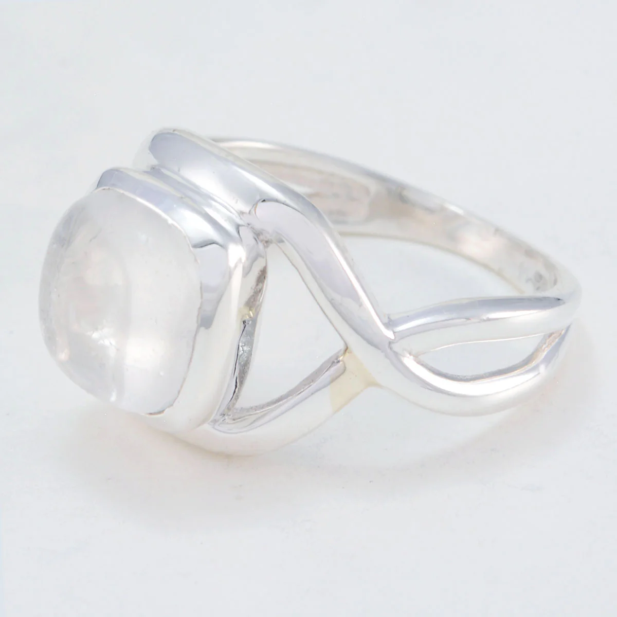 Crystal Quartz Solitaire French Sterling Silver White Gemstone Minimal Sophisticated Ring Jewellery - Image 3