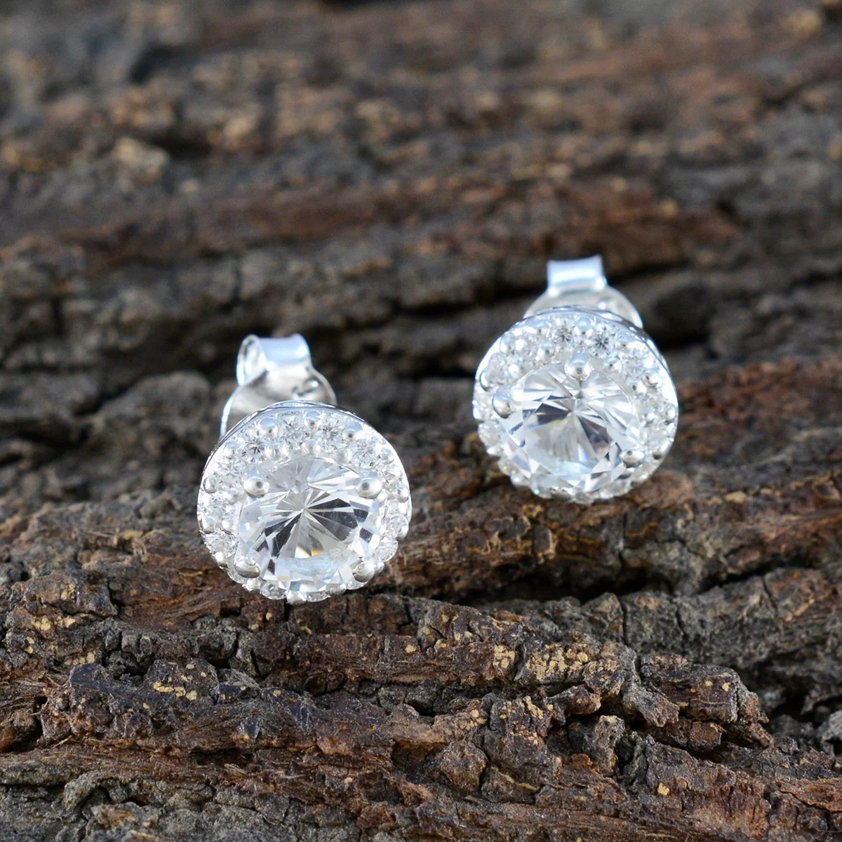 Cubic Zirconia American Lourdes multiple Stud White 92.5 Silver Earring - Image 4