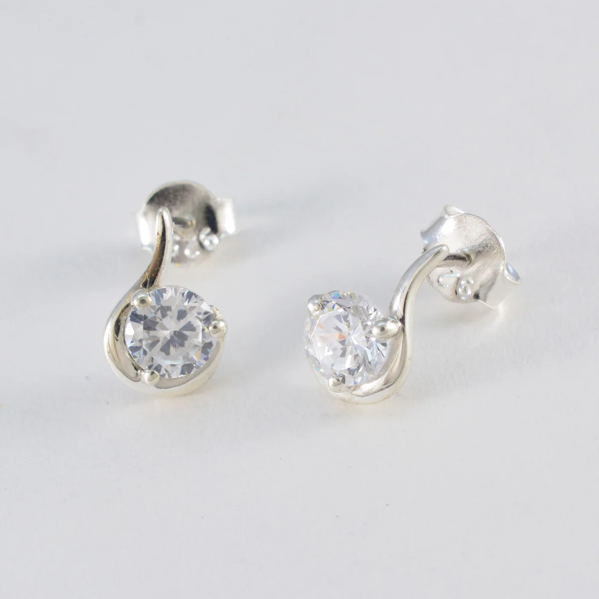 Cubic Zirconia American Lourdess multiple Stud White 92.5 Silver Earring - Image 2