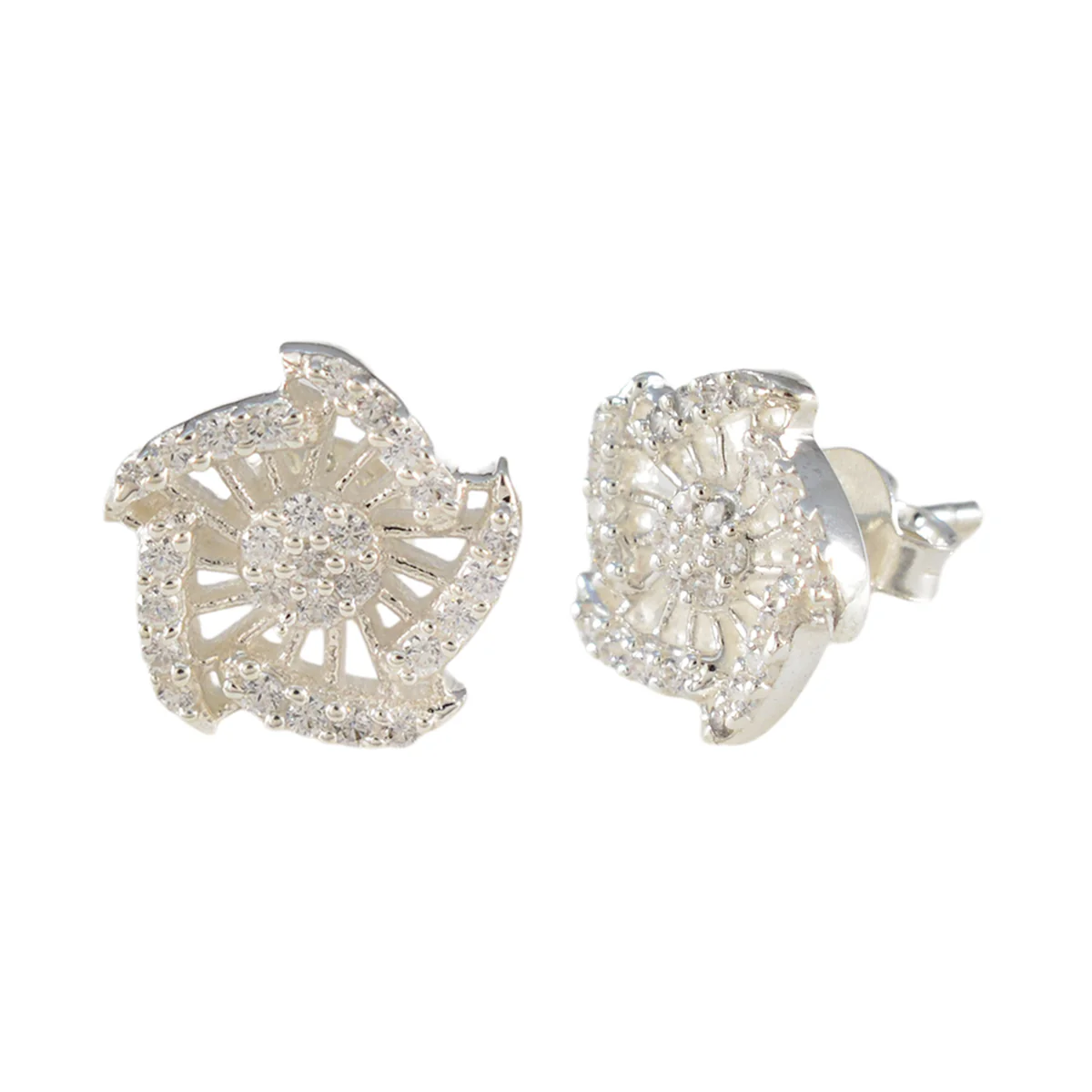 Cubic Zirconia American Micaela multiple Stud White Silver Earring - Image 2