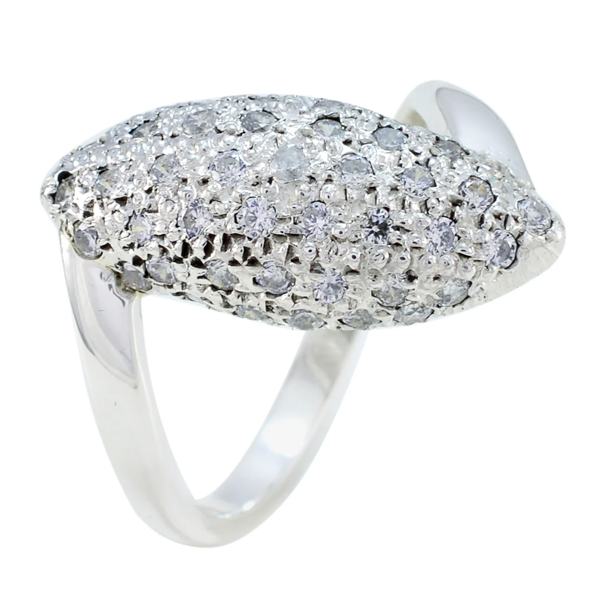 Cubic zirconia CZ Halo French 925 Sterling Silver White Gemstone Minimal Boho Ring Jewelry - Image 2