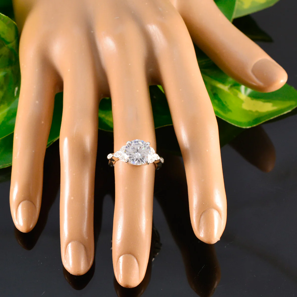 Cubic zirconia CZ Halo Russian 925 Silver White Gemstones Slim Sophisticated Ring Jewelry - Image 5