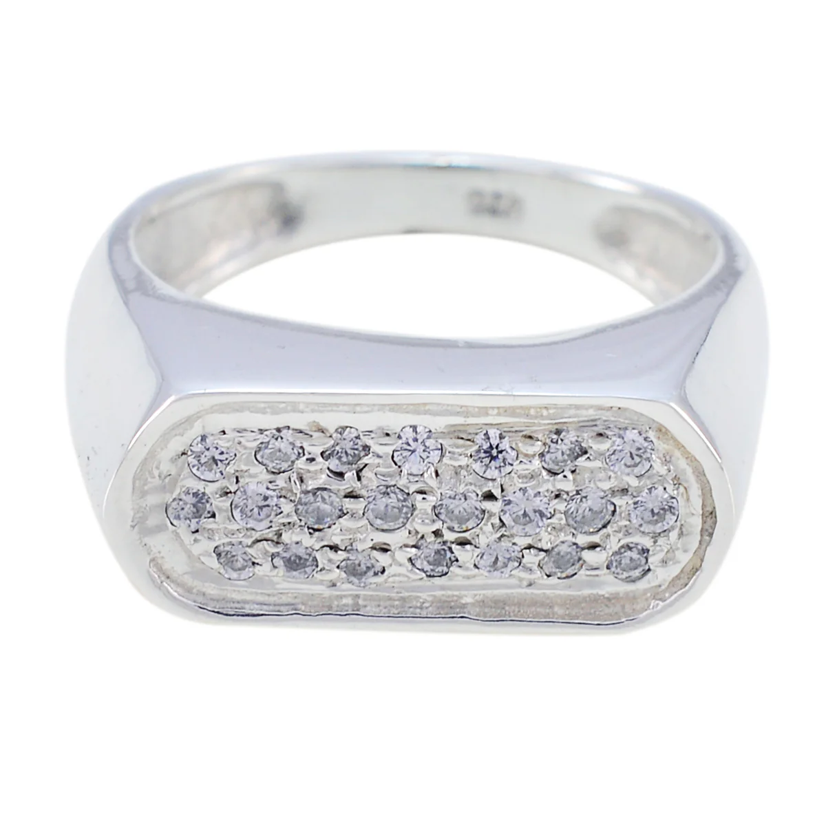 Cubic zirconia CZ Halo Russian Sterling Silver White Gemstones Tiny Artisan Ring Jewelry - Image 2