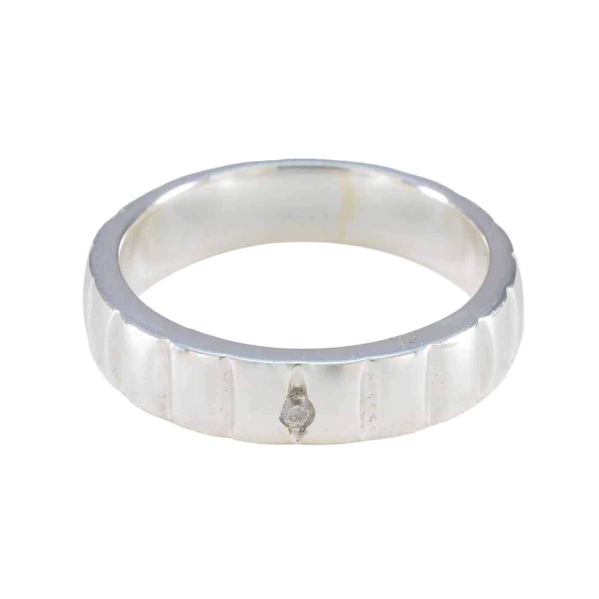 Cubic zirconia CZ Solitaire Egyptian 925 Silver White Gemstones Minimal Romantic Band Jewellery