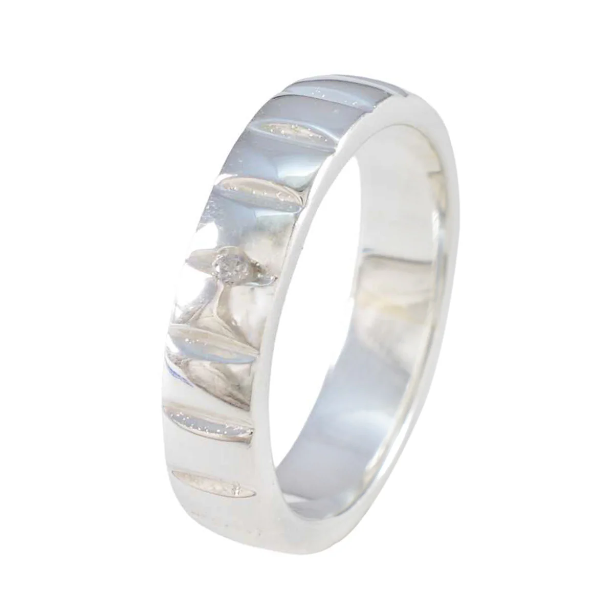 Cubic zirconia CZ Solitaire Egyptian 925 Silver White Gemstones Minimal Romantic Band Jewellery - Image 2