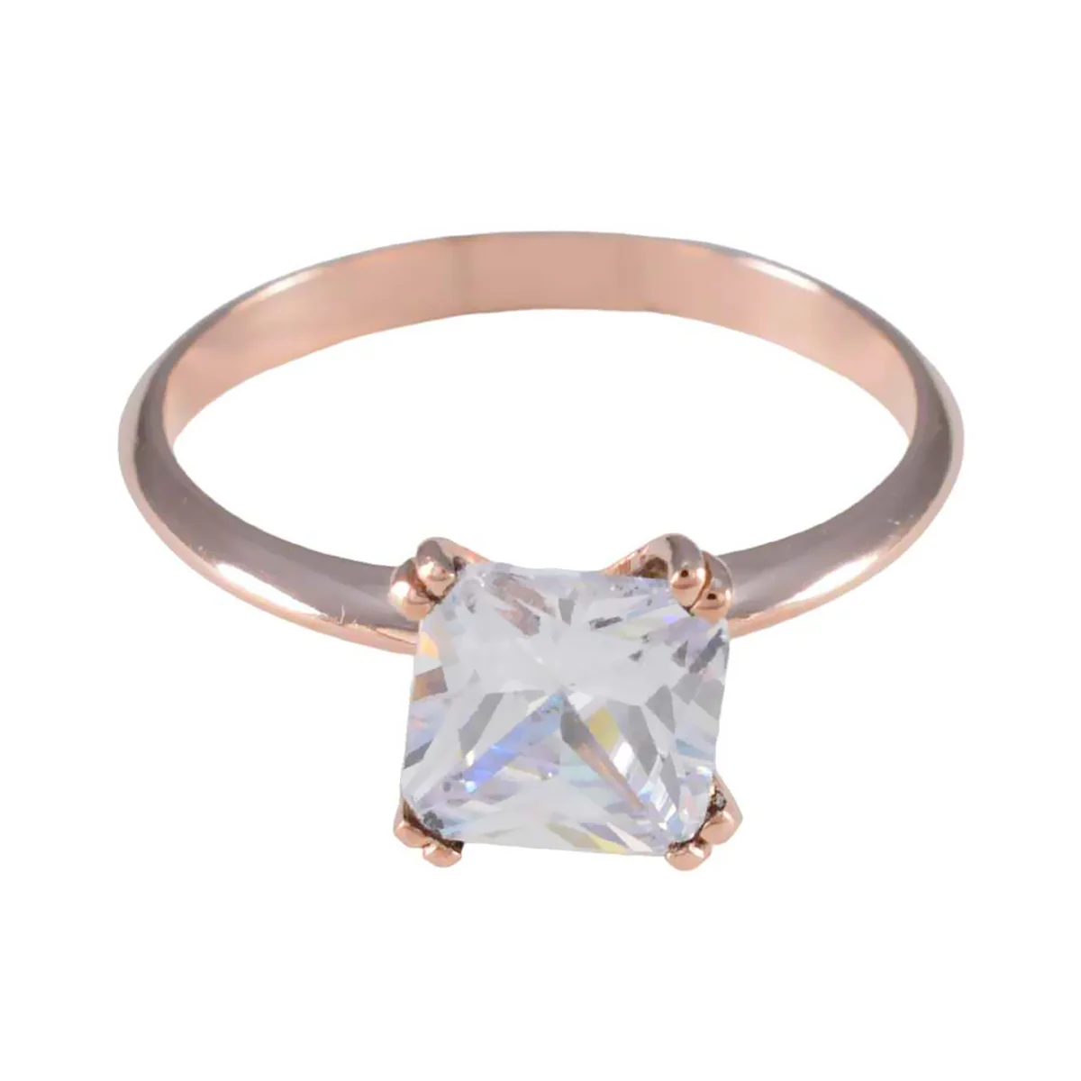 Cubic zirconia CZ Solitaire Korean 925 Silver White Gems Whisper-thin valentine Ring Jewellery