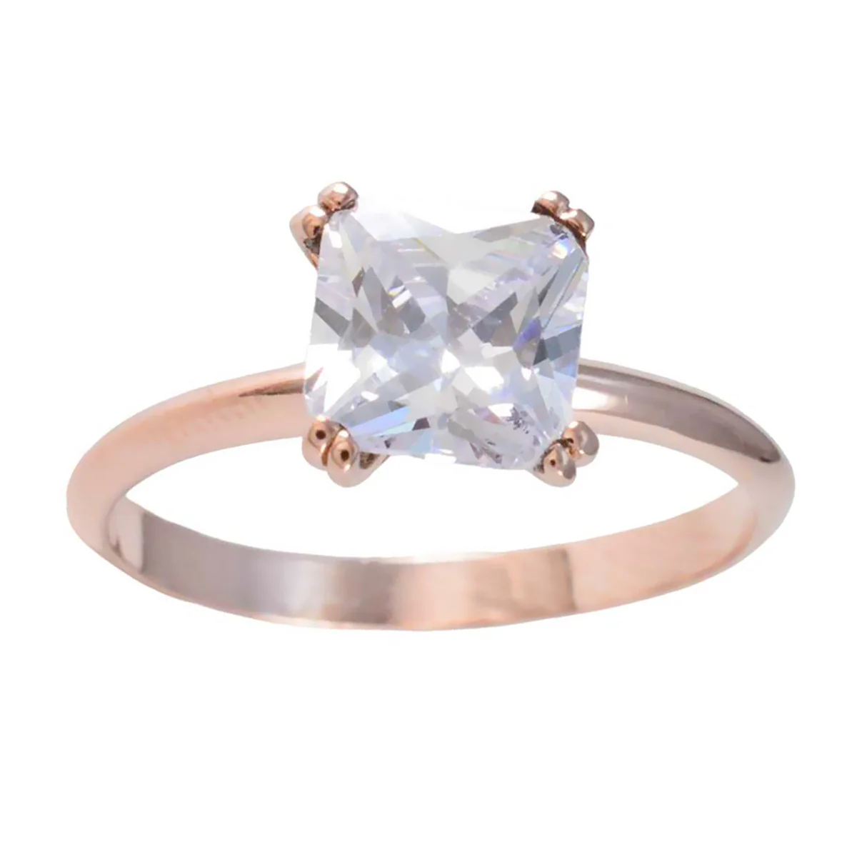 Cubic zirconia CZ Solitaire Korean 925 Silver White Gems Whisper-thin valentine Ring Jewellery - Image 3