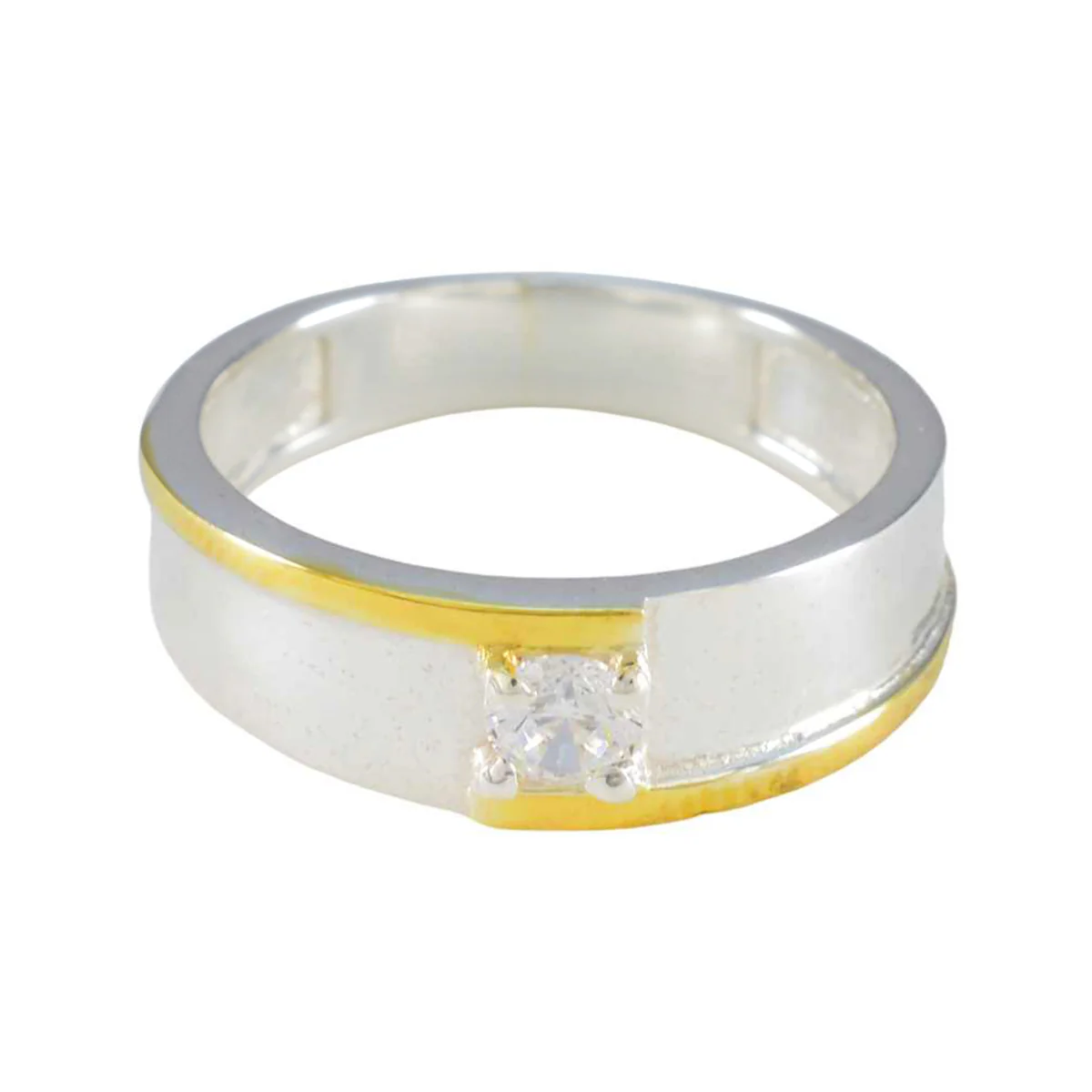 Cubic zirconia CZ Solitaire Russian Silver White Gems Tiny Luxurious Band Jewellery