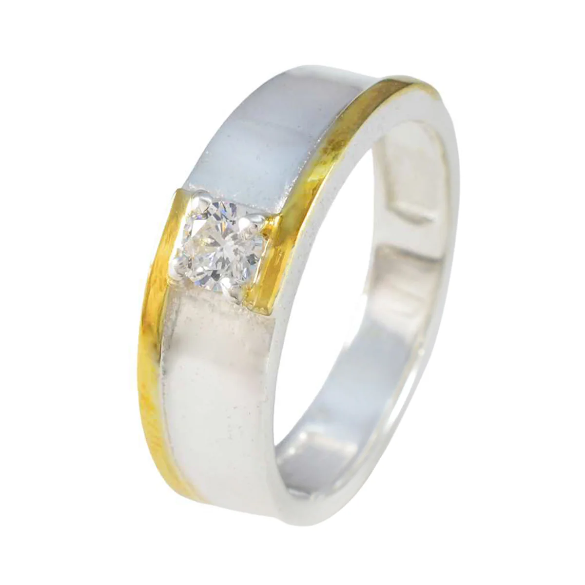Cubic zirconia CZ Solitaire Russian Silver White Gems Tiny Luxurious Band Jewellery - Image 2