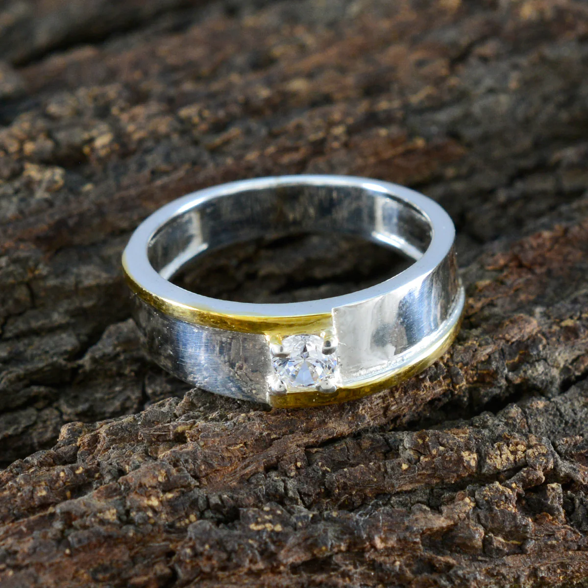 Cubic zirconia CZ Solitaire Russian Silver White Gems Tiny Luxurious Band Jewellery - Image 3