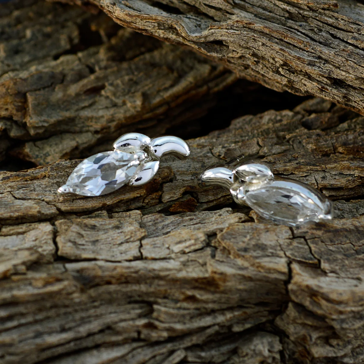 Cubic Zirconia Italian Ines Solitaire Stud White Silver Earring - Image 3