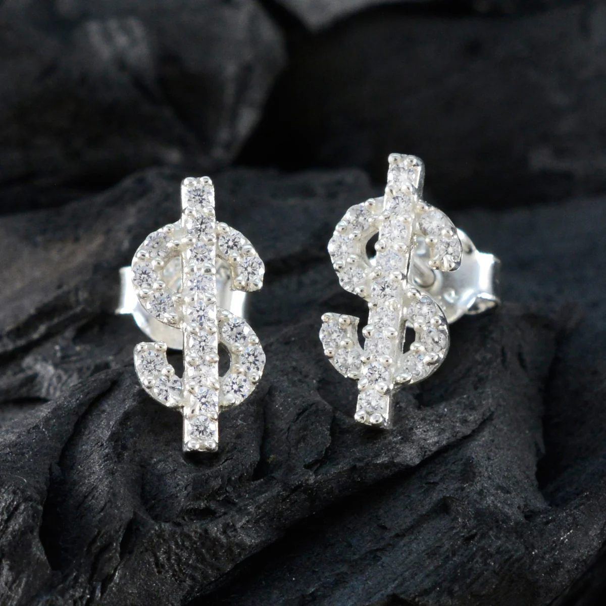 Cubic Zirconia Japanese Luisa multiple Stud White 925 Silver Earring - Image 4