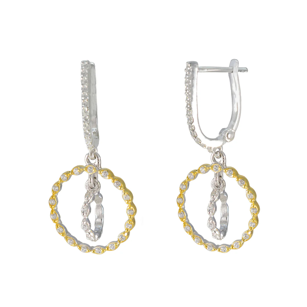 Cubic Zirconia Korean Ana multiple Stud White Sterling Silver Earring