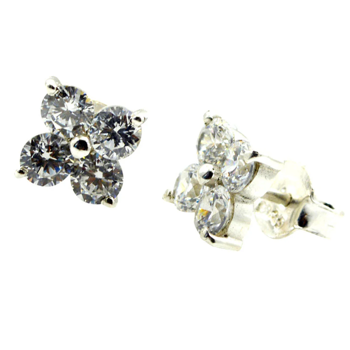 Cubic Zirconia Mexican Isabel multiple Stud White Sterling Silver Earring - Image 2