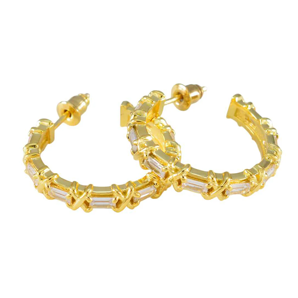 Cubic Zirconia Moroccan Aria multiple Stud White 925 Sterling Silver Earring - Image 3