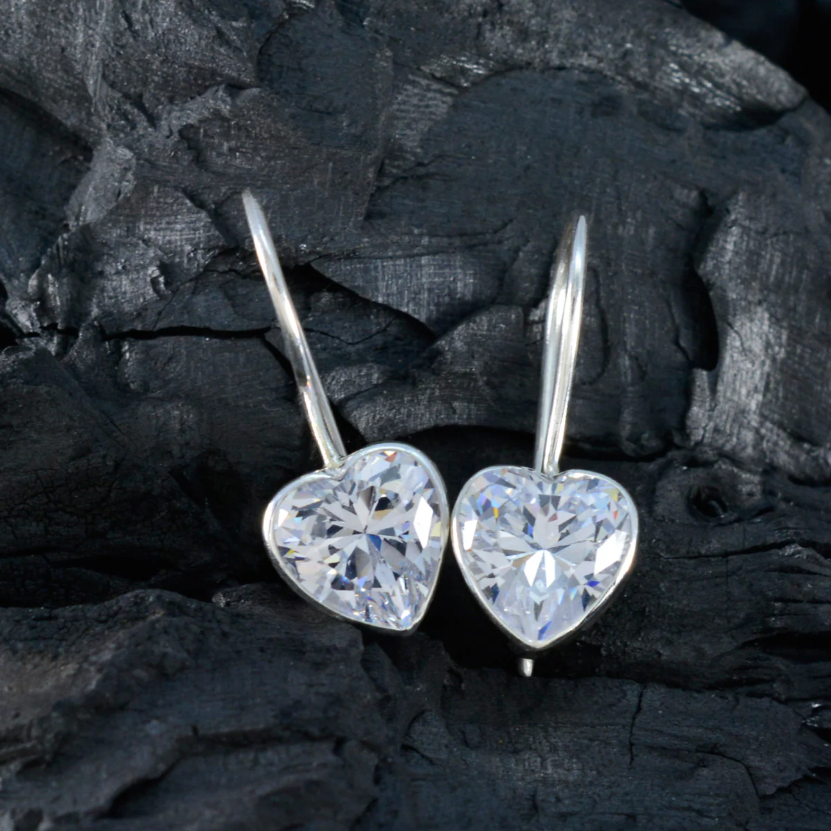 Cubic Zirconia Moroccan Greta Solitaire Dangle White 925 Sterling Silver Earring - Image 2