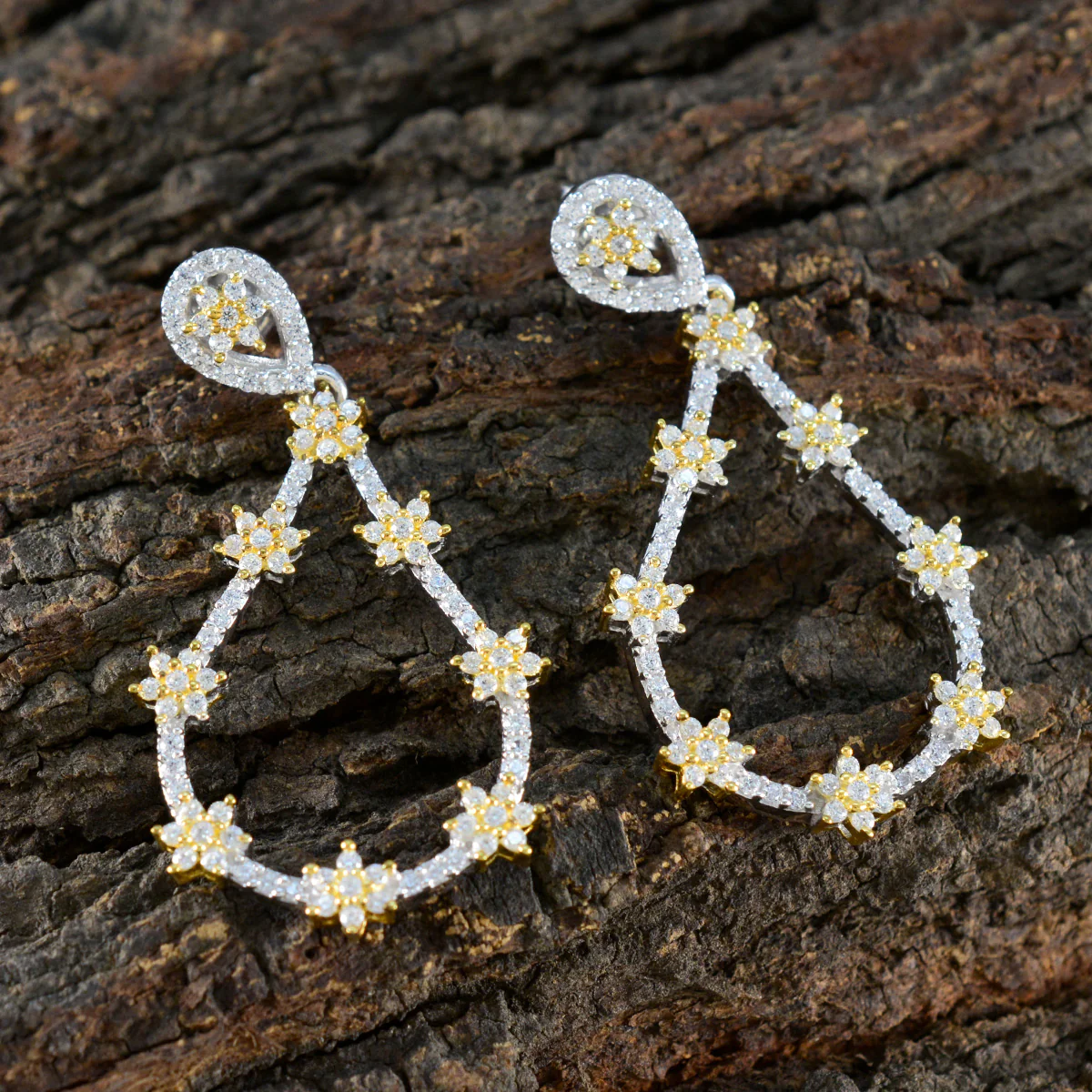 Cubic Zirconia Turkish Ángeles multiple Stud White 92.5 Silver Earring - Image 3