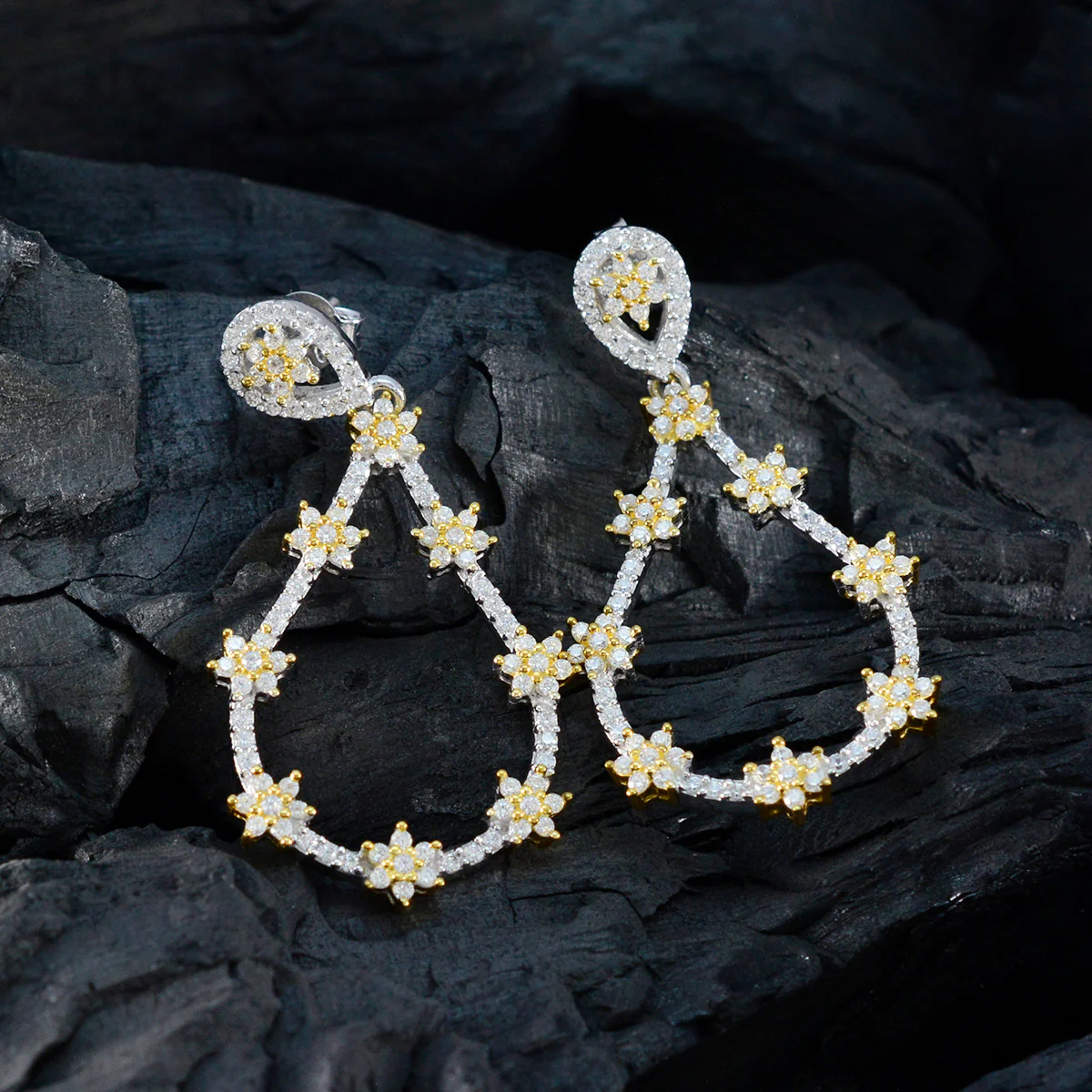 Cubic Zirconia Turkish Ángeles multiple Stud White 92.5 Silver Earring - Image 4