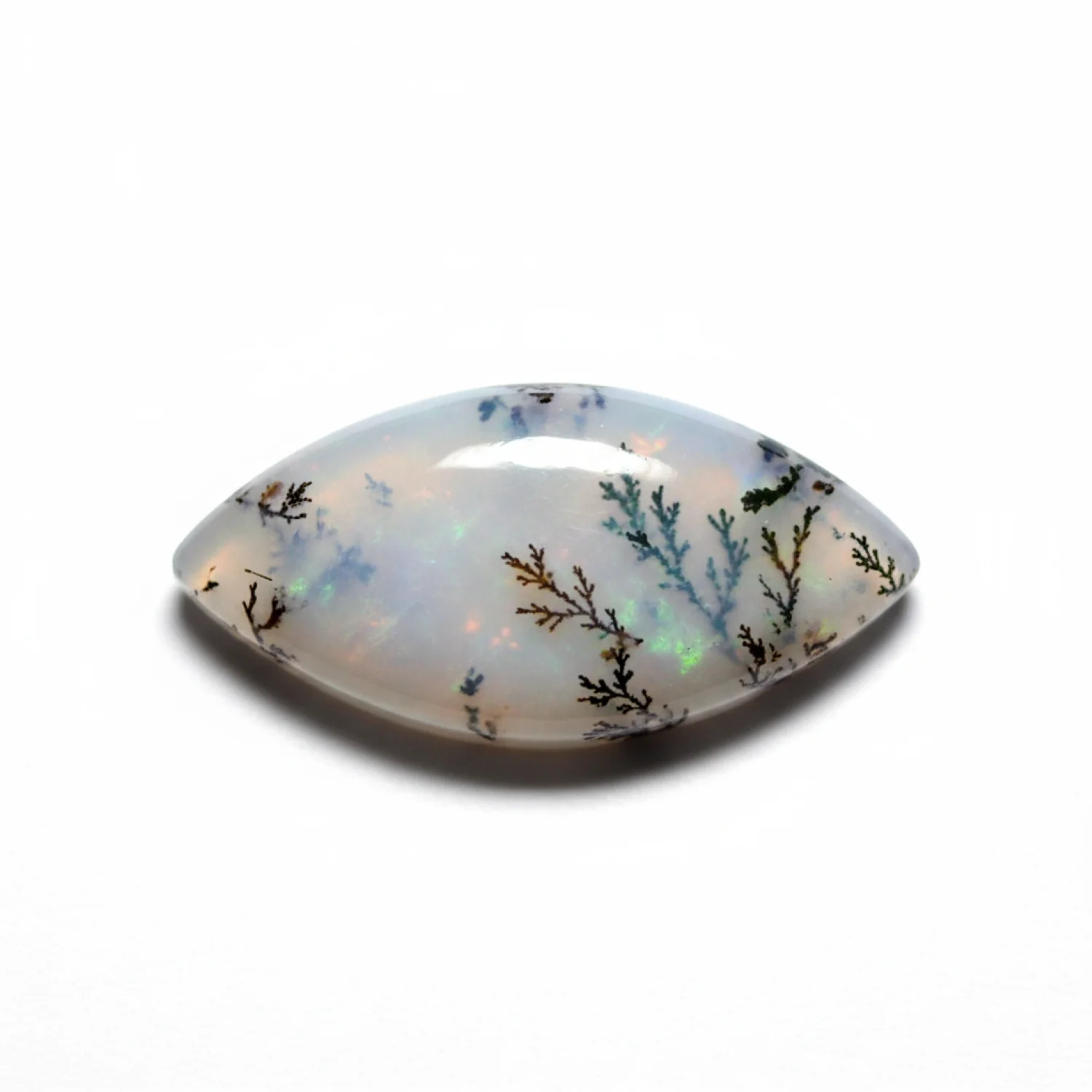 Dendrite Opal 1PC Small 6x12 MM Marquise Cabochon White Pure semi Precious Precious Gemstone
