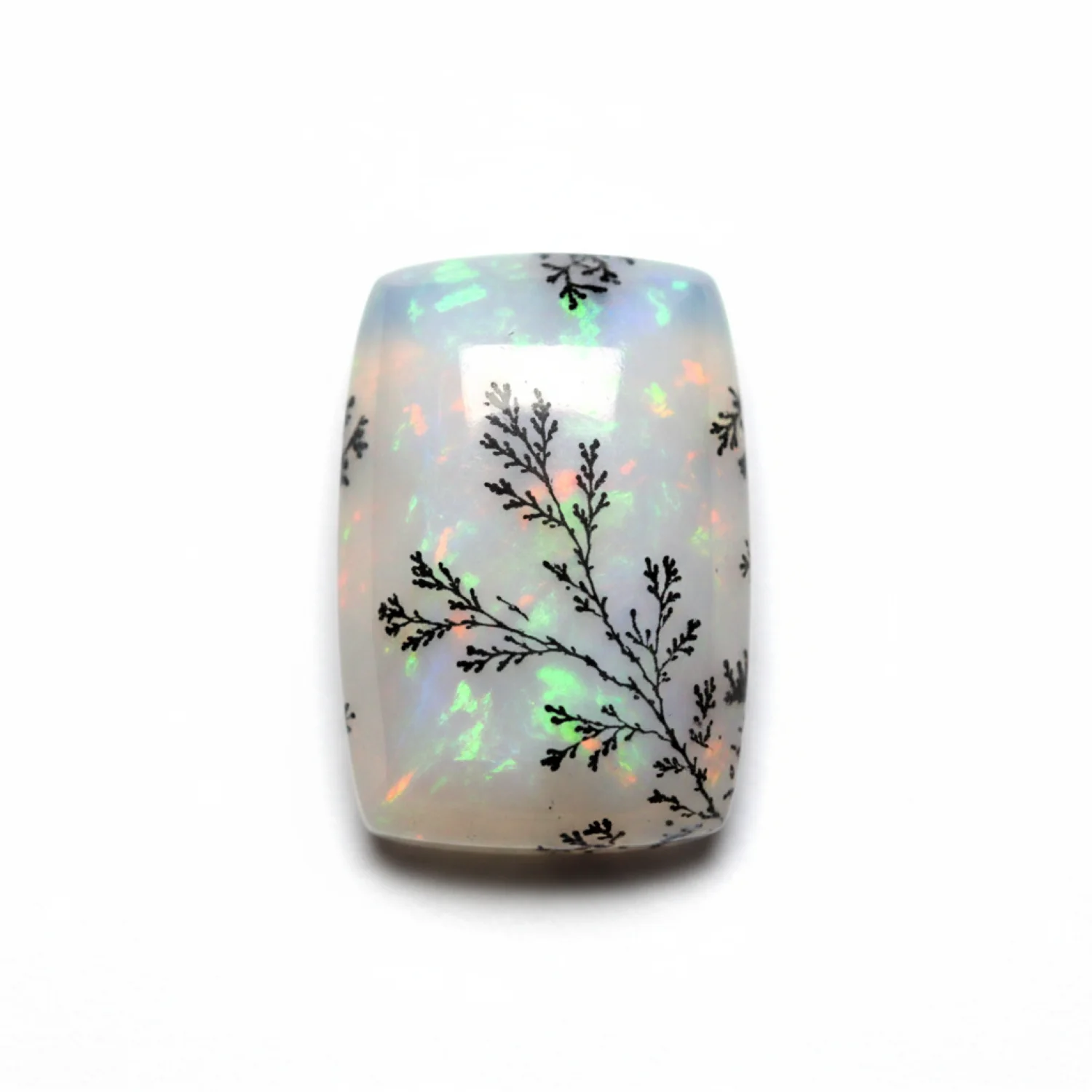 Dendrite Opal 1PC Small 7x9 MM Emerald Cabochon White Pure semi Precious Precious Gemstone