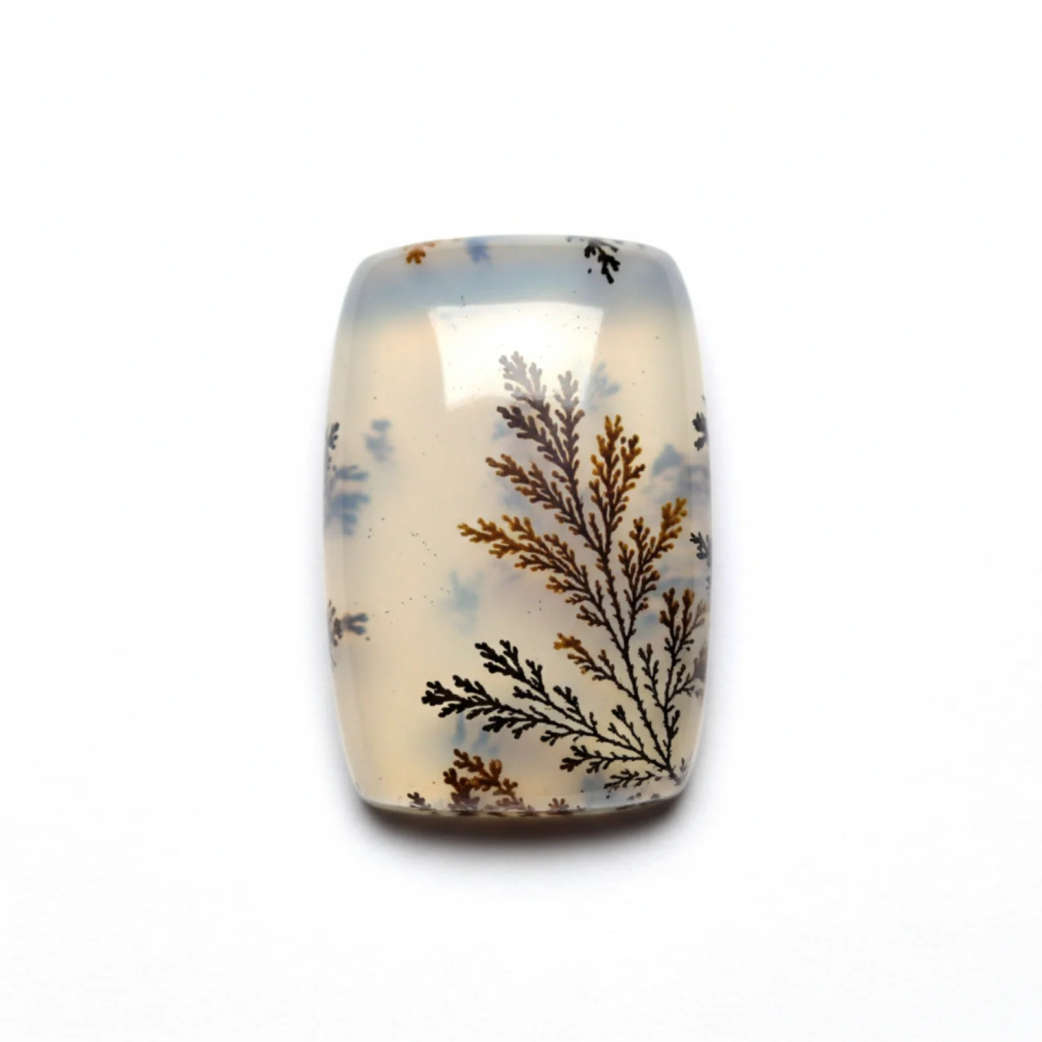 Dendrite Opal 1PC Small 7x9 MM Emerald Cabochon White Pure semi Precious Precious Gemstone - Image 2