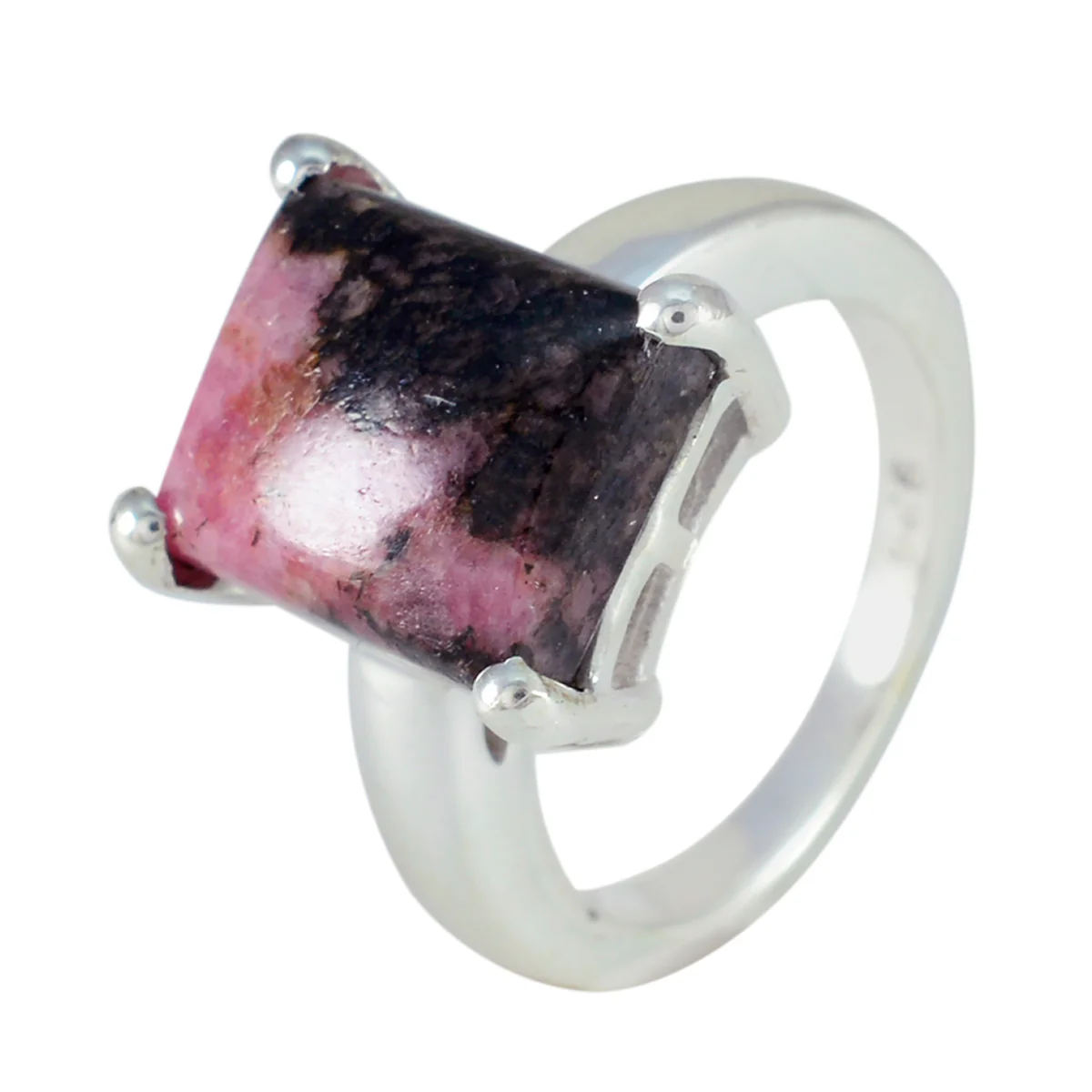 Dendrite Opal Solitaire Moroccan 92.5 Silver Pink Gems Mid-weight Romantic Ring Jewellery - Image 2