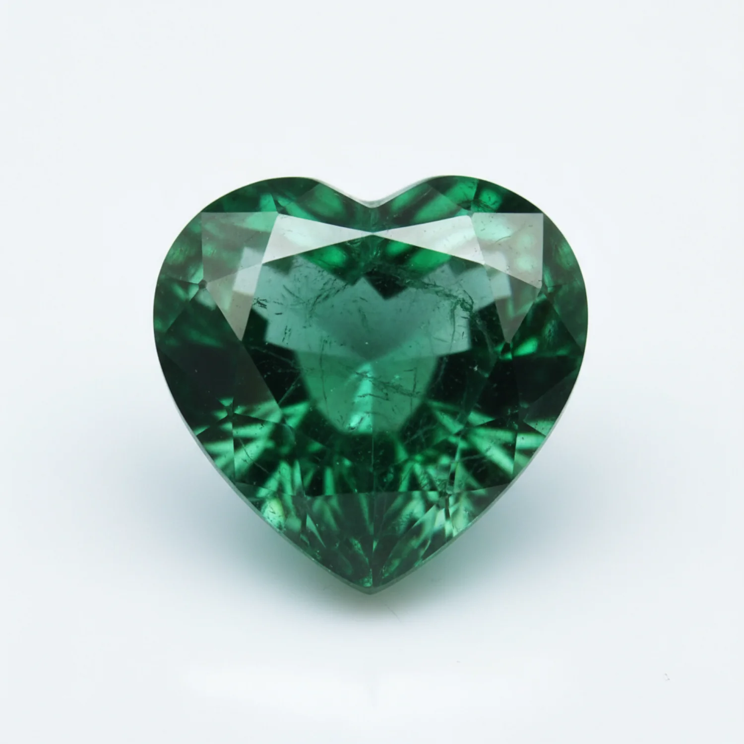 Emerald 1PC Chunky 14x14 MM Heart Faceted Green Genuine Precious Loose Gemstones
