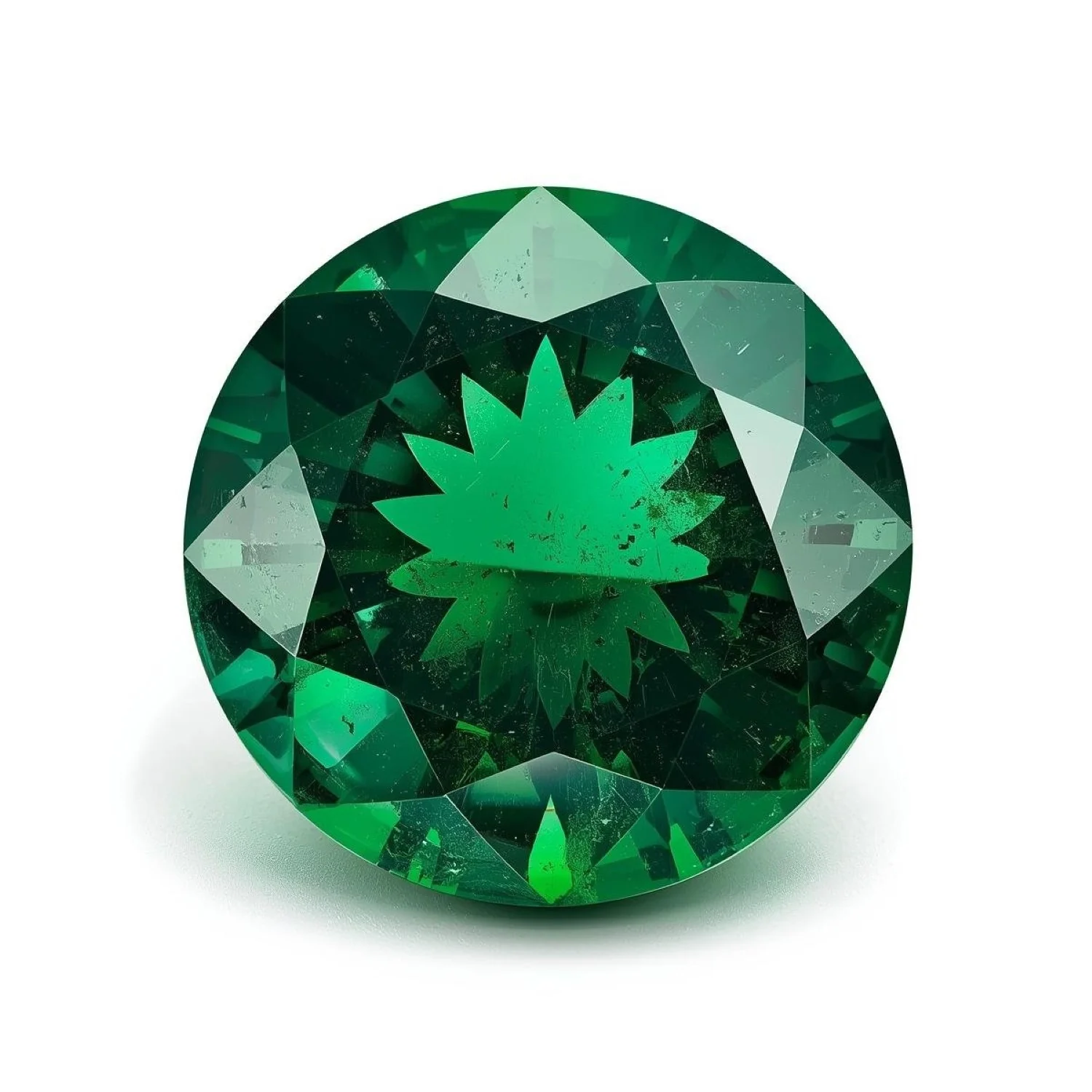 Emerald 1PC Chunky 15x15 MM Round Faceted Green Superior Precious Gems - Image 2