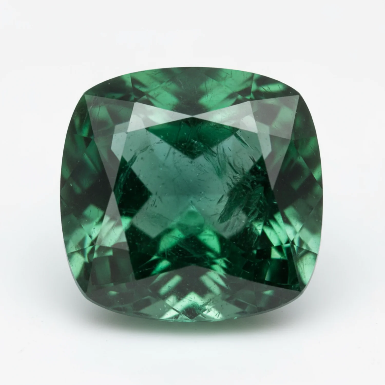 Emerald 1PC Large 10x10 MM Cushion Faceted Green Shine Precious Loose Gemstones - Image 2