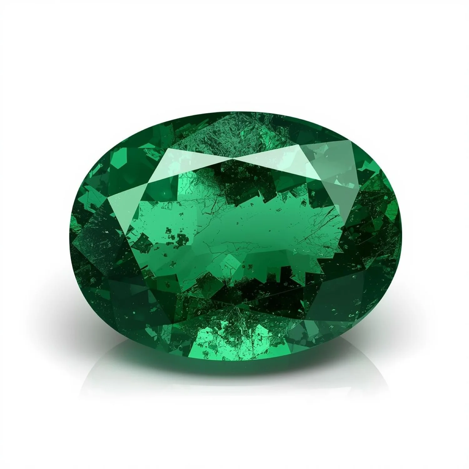 Emerald 1PC Large 10x12 MM Oval Faceted Green Fine Precious Loose Gemstone - Image 2