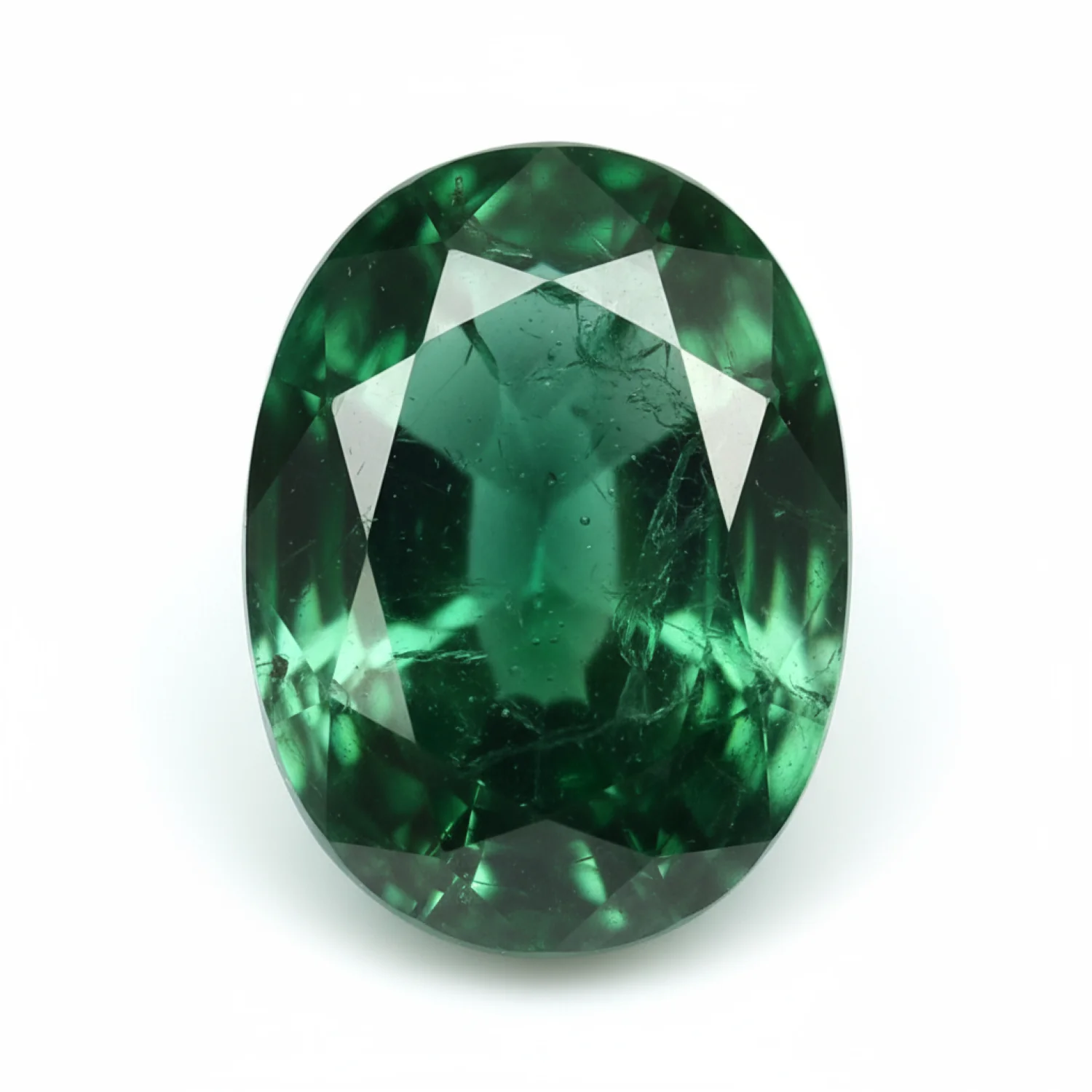Emerald 1PC Large 9x11 MM Oval Faceted Green Lustrous Precious Gems - Image 2