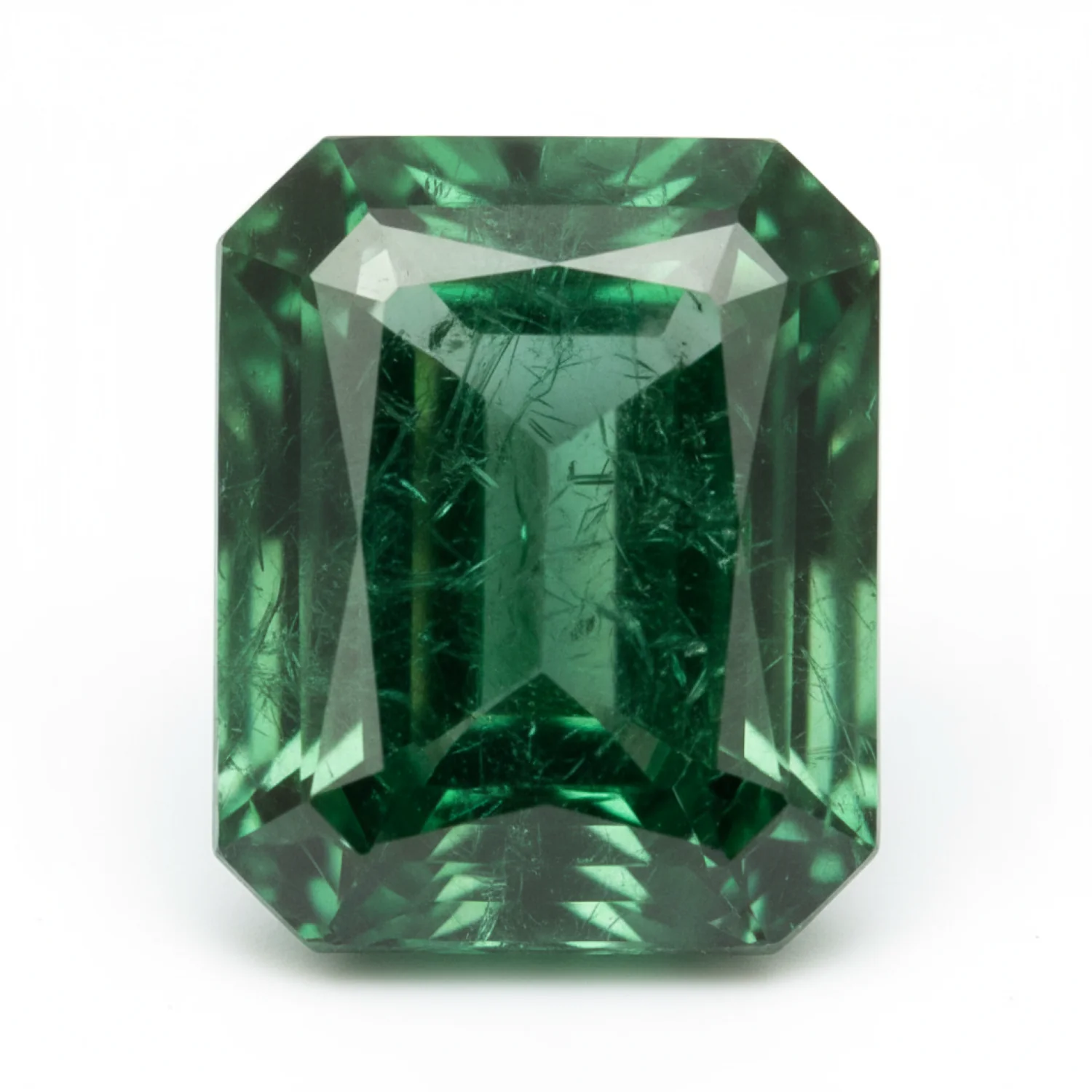 Emerald 1PC Medium 7x10 MM Emerald Faceted Green Natural Precious Loose Gemstone - Image 2