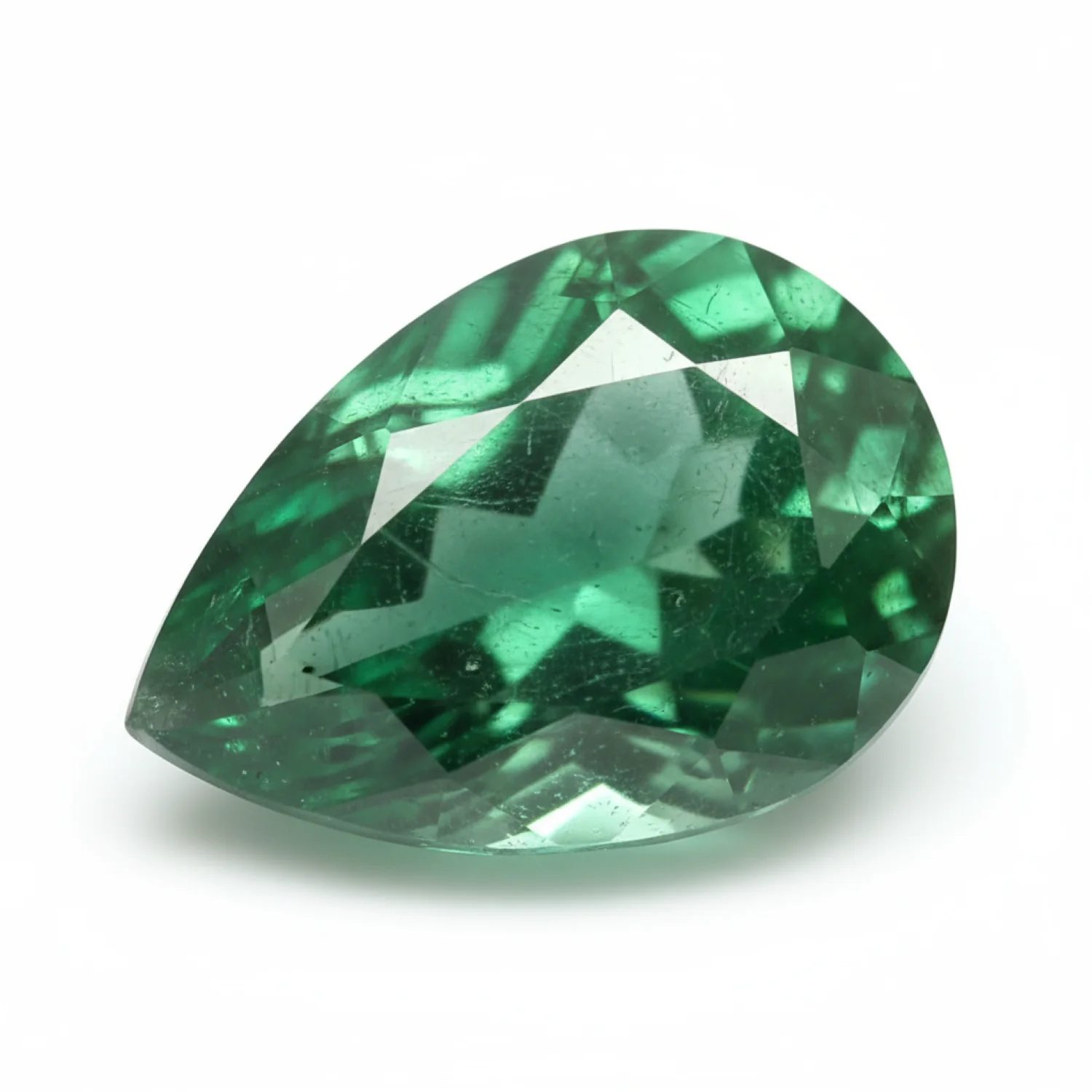 Emerald 1PC Medium 7x10 MM Pear Faceted Green Fiery Precious Gems - Image 2