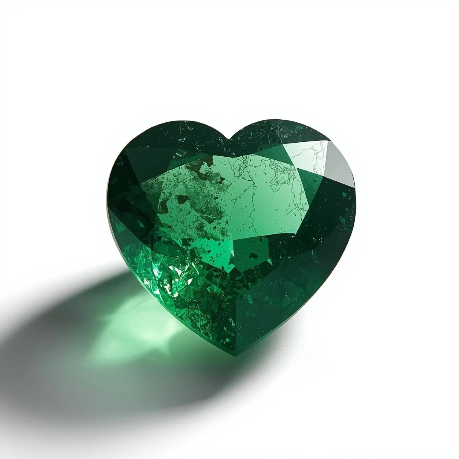 Emerald 1PC Medium 9x9 MM Heart Faceted Green Lustrous Precious Loose Gemstone - Image 2