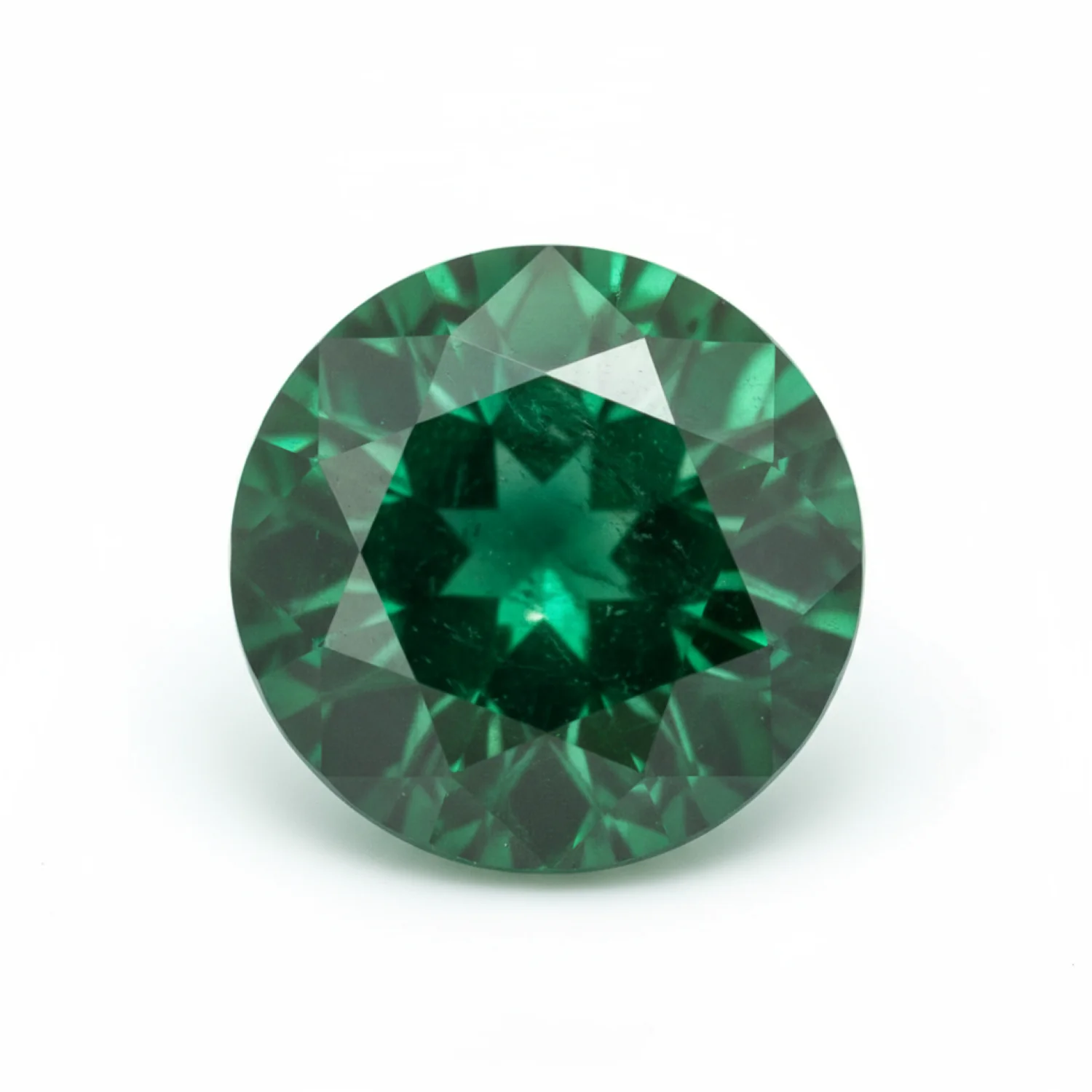 Emerald 1PC Medium 9x9 MM Round Faceted Green Lustrous Precious Loose Gemstone - Image 2