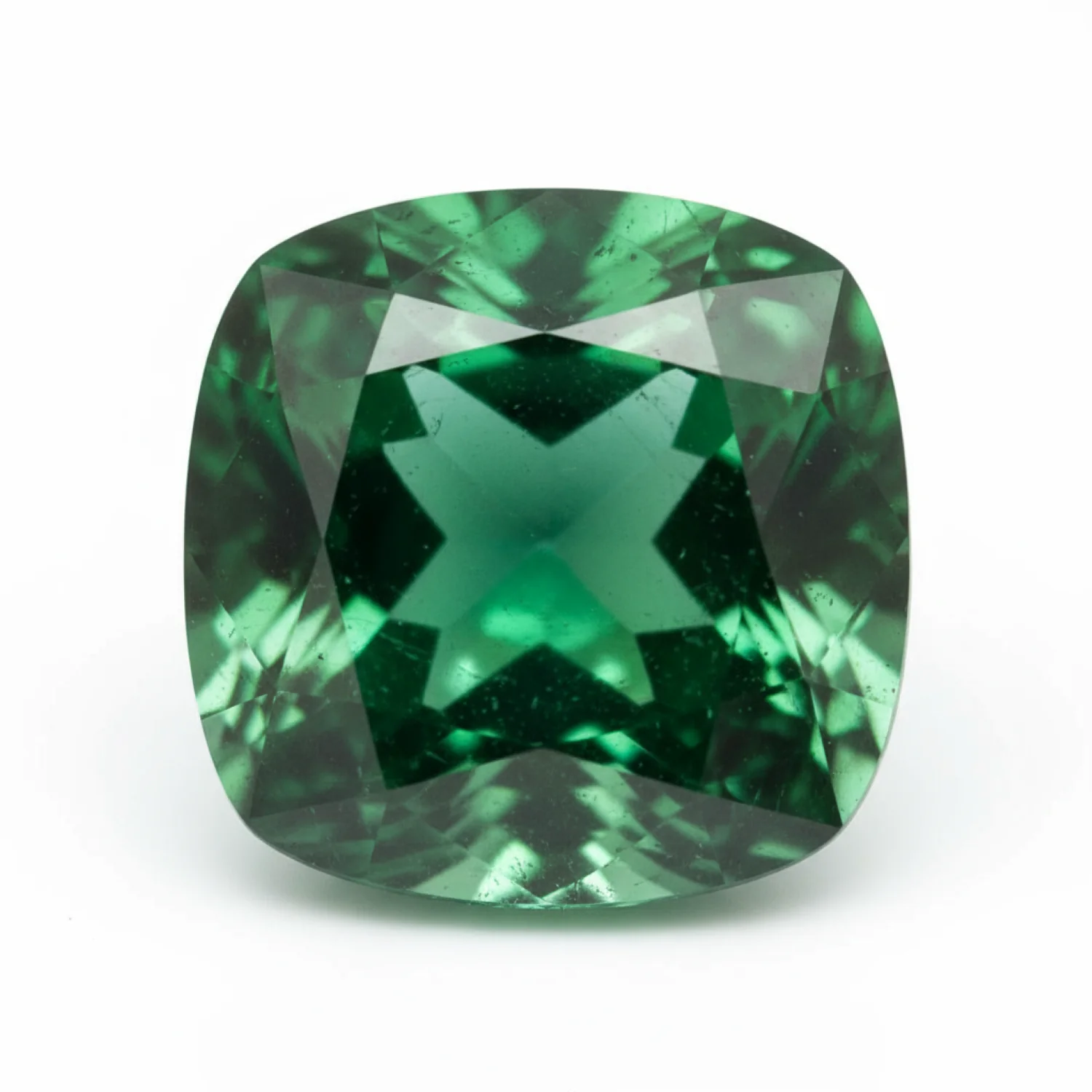 Emerald 1PC Small 8x8 MM Cushion Faceted Green Luster Precious Loose Gems - Image 2